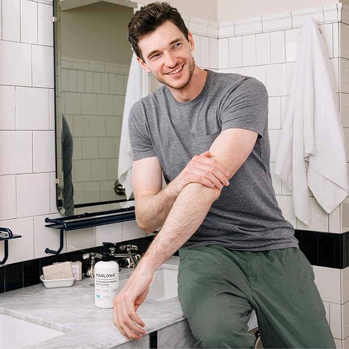 MARLOWE. No. 002 Body Lotion 16 oz Pump, Original, Revitalizing Dry Skin Lotion with Aloe Vera & Amino Acids, Hydrates & Nourishes, Sage & Fir Scent