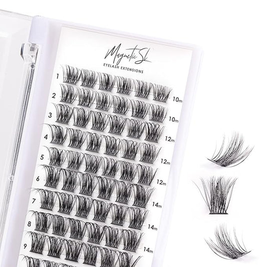 Cluster Lashes 72 Individual Lashes Clusters Eyelash Extensions False Eyelashes DIY Lash Extension Kit Reusable False Eyelashes Natural Look Mix 10-16mm C D Curl-DM17