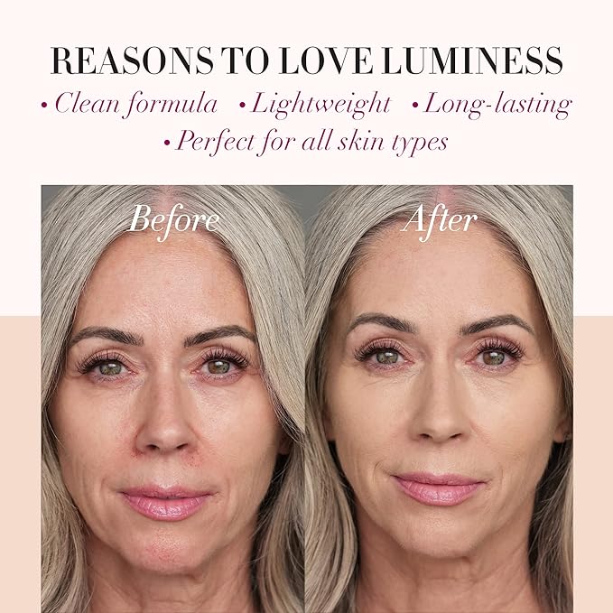 LUMINESS Airbrush Spray Silk Foundation Starter Kit - Fair - Foundation, Primer & Dual-Sided Angled Buffing Brush - Medium, Buildable Coverage, Anti-Aging Formula Hydrates & Moisturizes