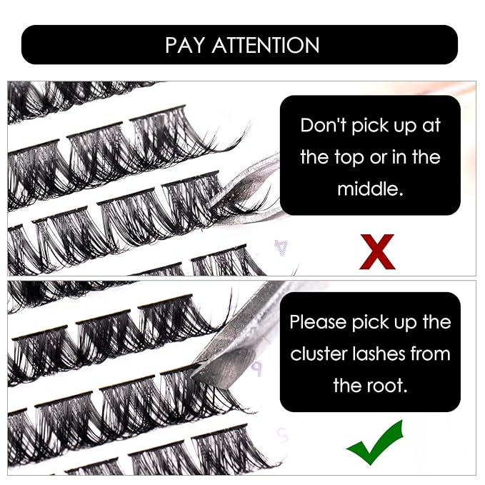 Cluster Lashes 72 Individual Lashes Clusters Eyelash Extensions False Eyelashes DIY Lash Extension Kit Reusable False Eyelashes Natural Look Mix 10-16mm C D Curl-DM01