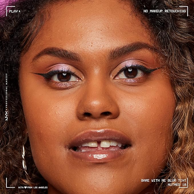 NYX PROFESSIONAL MAKEUP Bare With Me Blur Skin Tint Foundation Make Up with Matcha, Glycerin & Niacinamide - Nutmeg