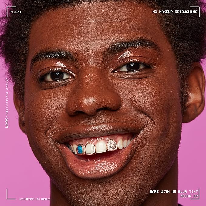 NYX PROFESSIONAL MAKEUP Bare With Me Blur Skin Tint Foundation Make Up with Matcha, Glycerin & Niacinamide - Mocha