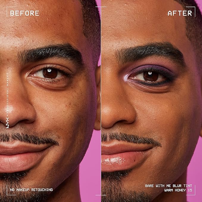 NYX PROFESSIONAL MAKEUP Bare With Me Blur Skin Tint Foundation Make Up with Matcha, Glycerin & Niacinamide - Warm Honey