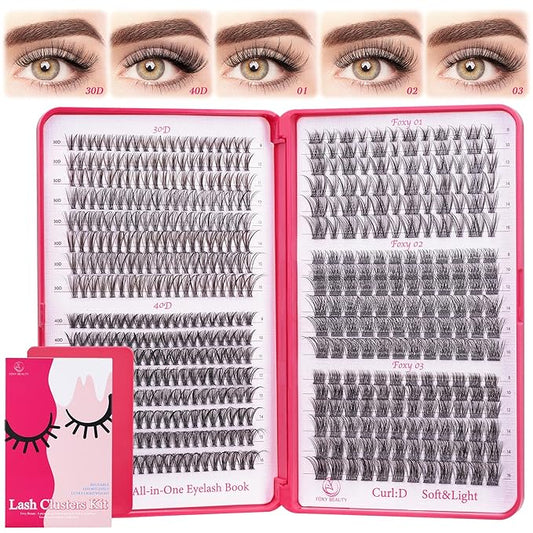 Lash Clusters - Wispy Lash Clusters For Natural Look 8-16MM 536Pcs Eyelash Clusters D Curl Individual Lashes for DIY Lash Extension Kit