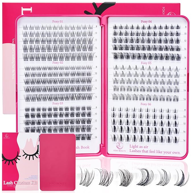 Lash Clusters - Lash Clusters Kit Mix Manga Lash Clusters 0.07D Lashes Clusters Anime Lashes Ultra-Thin Invisible Band 0.05mm DIY at Home No Lash Glue Included