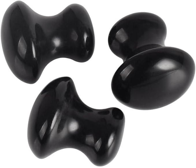 1 Pc Mushroom Jade Gua Sha Facial Tools, Jade Roller Guasha Massage Black Jade Stone Mushroom Shaped Face Lift Remove Wrinkles Massager for Women Spa, Gua Sha Massage Knobs for Body Relaxing