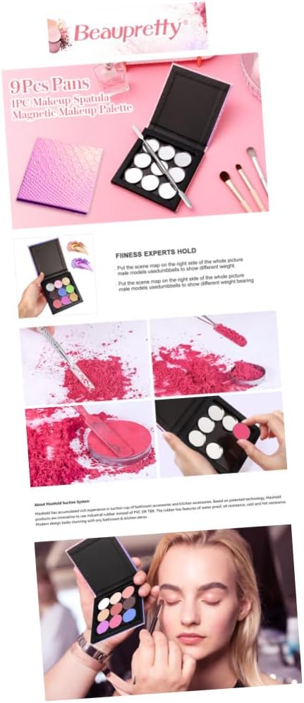 1 Set Empty Makeup Tray Magnetic Makeup Pan Magnetic Palette Empty Cosmetics Palette Empty Eyeshadow Holder Make up Palette Paper Eye Shadow Travel Blush Powder