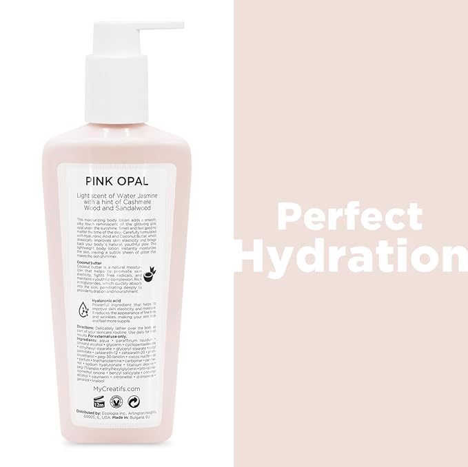 Pink Opal Moisturizing Body Lotion with Coconut Butter and Hyaluronic Acid, 8.5 fl. oz.