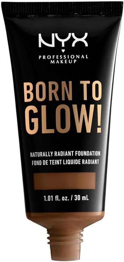 NYX PROFESSIONAL MAKEUP Born To Glow Naturally Radiant Foundation, Medium Coverage - Mocha