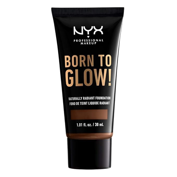 NYX PROFESSIONAL MAKEUP Born To Glow Naturally Radiant Foundation, Medium Coverage - Deep Rich