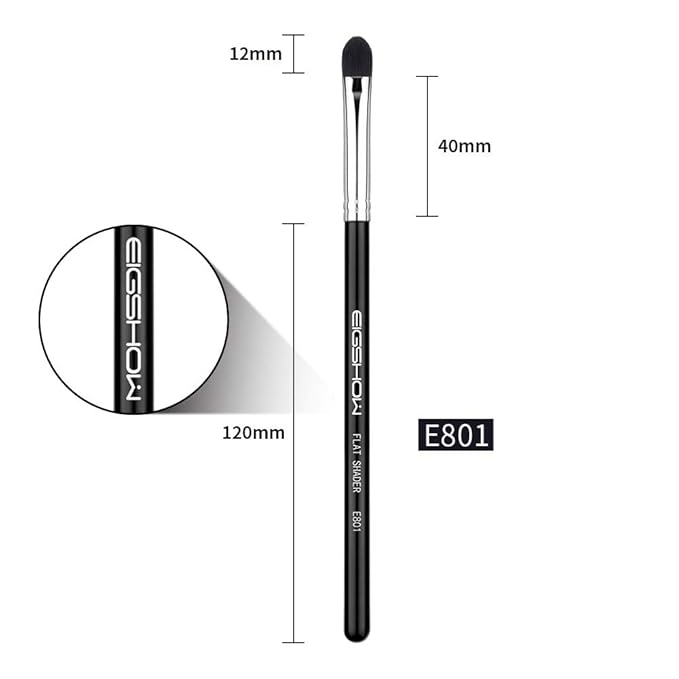 Professional Shader Eyeshadow Brush, EIGSHOW Flat Tapered Blending Brush with Dense Soft Bristles for Eye Shadow Application, for Cream Powder (E801)
