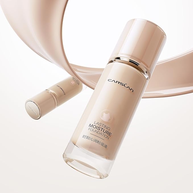 Lasting Moisture Foundation, 24H Longlasting Medium Coverage Dewy Finish Face Makeup, Poreless, Lightweight, Waterproof, Oil Free Liquid Foundation, P02