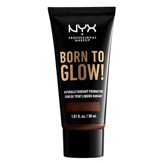NYX PROFESSIONAL MAKEUP Born To Glow Naturally Radiant Foundation, Medium Coverage - Deep Espresso