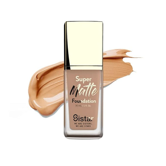 Sistar Super Matte Foundation Perfecting Liquid Foundation Full Coverage Control Shine Weightless Longwearing 30 mL / 1 fl. oz. (Rose Beige)