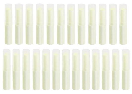 0.14oz Empty Flavored Lip Balm Container Tubes Plastic Homemade Moisturizing Lip Stick with Caps Bulk Fit for Women Adult DIY Making Supplies, 25 Count (Beige)