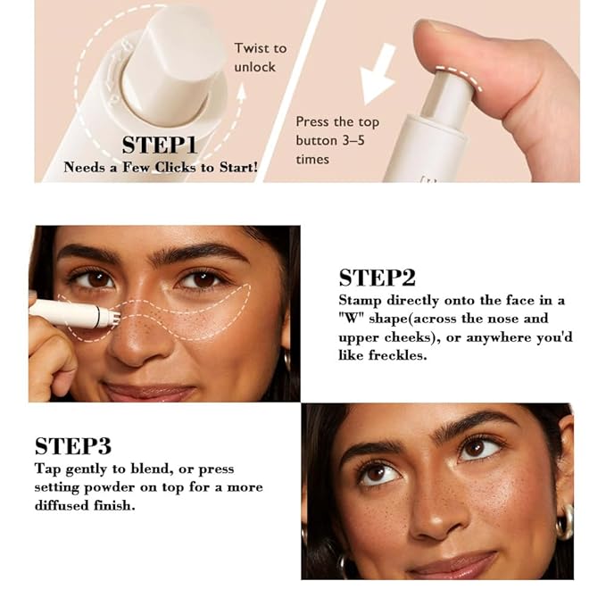 Upgrade Freckle Pen Stamp– Waterproof Faux Fake Freckles Makeup Tool,Natural-Looking Freckle Maker & Spray with Multi-Prong Precision Stamp Head,Long-Lasting Sunkissed Makeup (LIGHT)