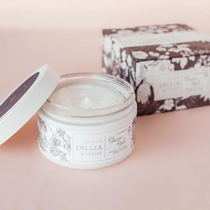 LOLLIA In Love Body Butter, 5.5 oz. - Classic Petal Fragrance - Shea Butter & Cocoa Butter, Body Lotion for Women, Hydrating & Smooth Body Moisturizer