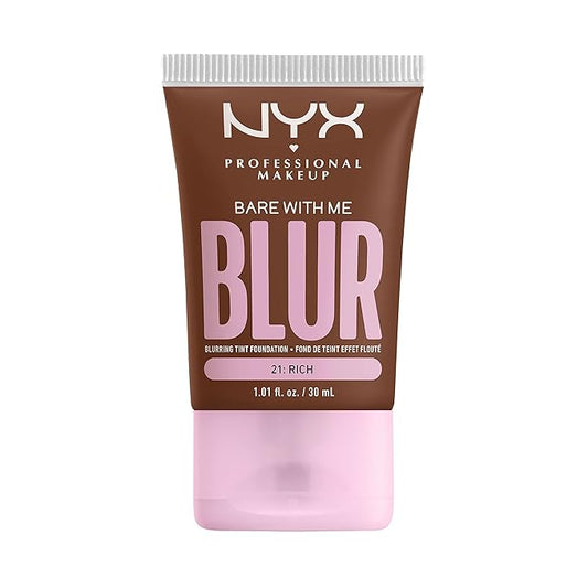 NYX PROFESSIONAL MAKEUP Bare With Me Blur Skin Tint Foundation Make Up with Matcha, Glycerin & Niacinamide - Rich