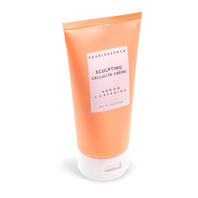 Pearlessence Sculpting Cellulite Cream, Argan & Caffeine - Helps Soften, Firm & Plump | Reduce Appearance of Dimples & Cellulite | USA Made (5 ounces)