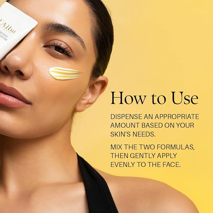 d'alba Piedmont White Truffle Double Moisture Cream, 2-in-1 Face Moisturizer, Vegan Skincare, Vegan Collegen, Skin Firming and Tightening, Dual Formula in ONE tube, Korean Skin Care (2.02 oz)