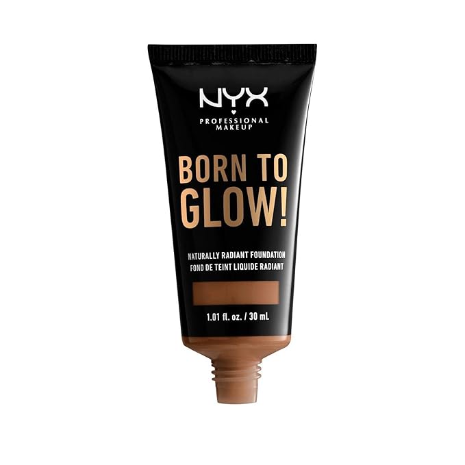 NYX PROFESSIONAL MAKEUP Born To Glow Naturally Radiant Foundation, Medium Coverage - Cappuccino
