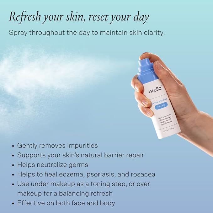 Detox & Soothe Face Mist with Hypochlorous Acid | Reduces Redness & Breakouts | pH Balance & Skin Cleansing for Active Lifestyles | TSA Approved, 2.7 oz | Clean Ingredients