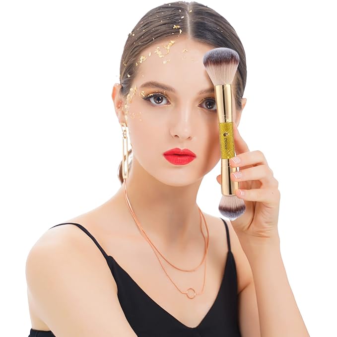 DUcare Foundation Powder Brush Double Ended Blush Makeup Brushes, Duo Bronzer Blush ideal for cream or powder