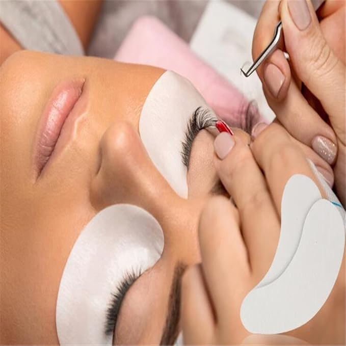 100 Pairs Set，Eye Gel Patches,Under Eye Pads Lint Free Lash Extension Eye Gel Patches for Eyelash Extension Eye (gold)