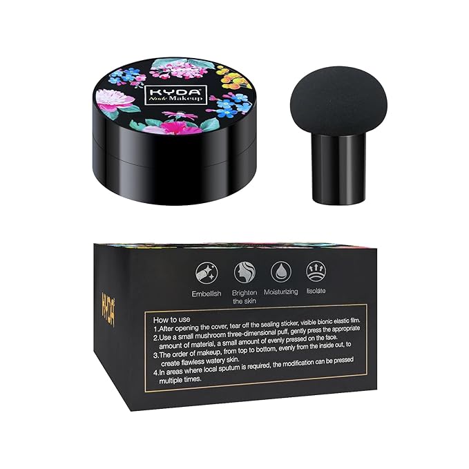 Ownest Mushroom Head Air Cushion BB Cream, Concealer Lasting Nude Makeup Moisturizing Pigment CC Liquid Foundation, Even Skin Tone Makeup Base Primer-Natural