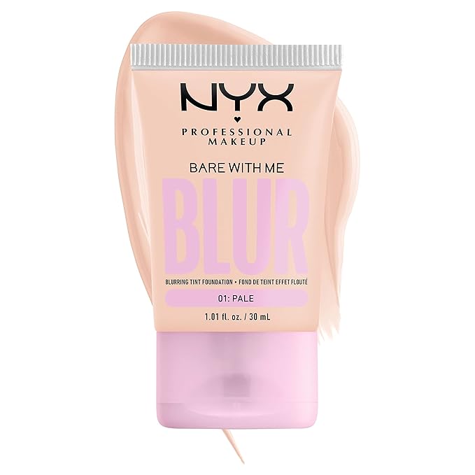 NYX PROFESSIONAL MAKEUP Bare With Me Blur Skin Tint Foundation Make Up with Matcha, Glycerin & Niacinamide - Pale