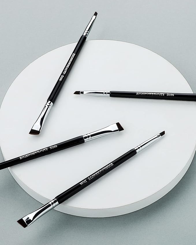 Eyebrow Brush & Eyeliner Brush, EigshowBeauty Double-Ended BrushesOne Brush For 2 Uses - Black (D104)