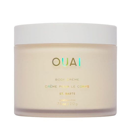 OUAI Body Cream, St. Barts - Hydrating Whipped Body Cream with Cupuaçu Butter, Coconut Oil and Squalane - Softens Skin and Delivers Healthy-Looking Glow - Sulfate-Free Skin Care (7.5 Oz)