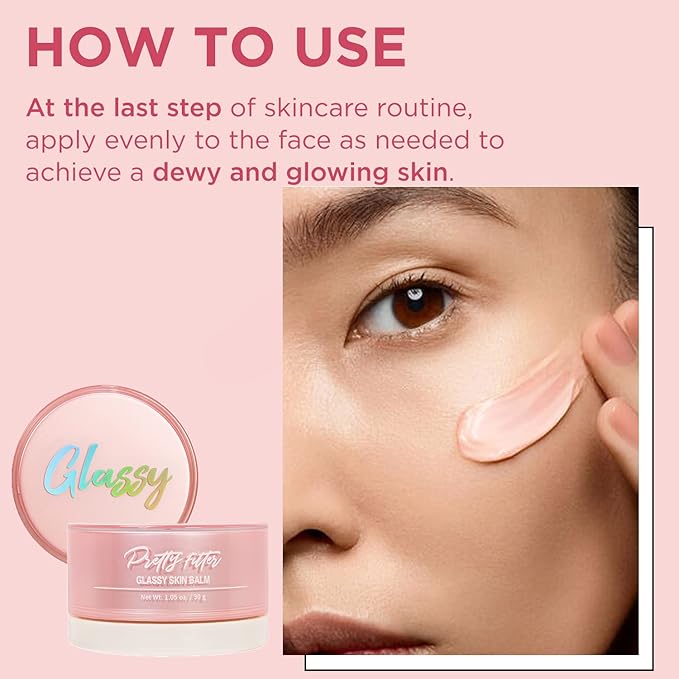 Touch in Sol Pretty Filter Glassy Skin Balm Primer 2 Pack – Skin Smooth Moisturizing Primer before Makeup - Natural Glow Face Cream Moisturizer with Shea Butter and Rose Flower Water, 1.05 oz.