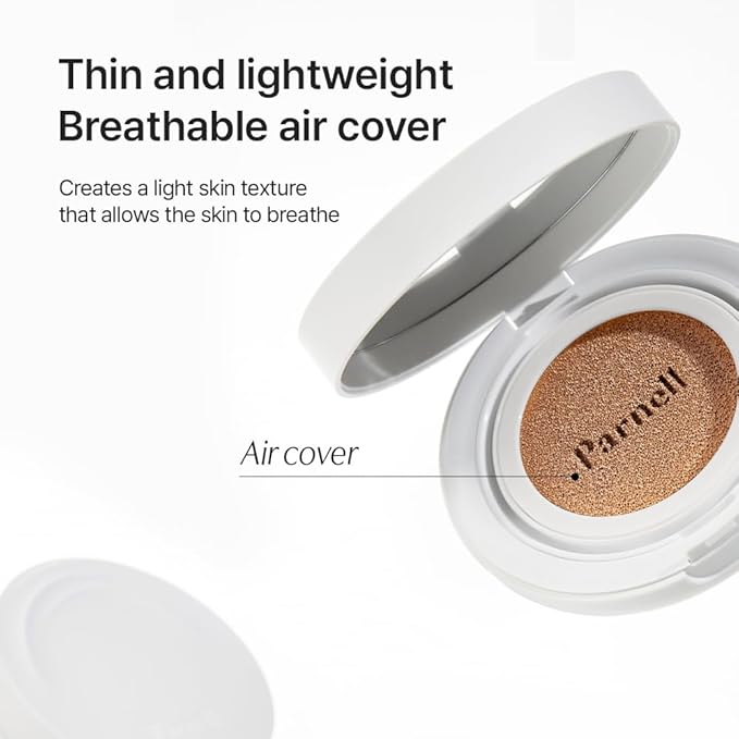 Parnell Cicamanu Serum Cushion - Moisturizing Foundation for Soothing, Coverage, Glass Skin and Lightweight for Sensitive and Dry Skin Pearl Skin (0.52 Fl Oz) (23W)