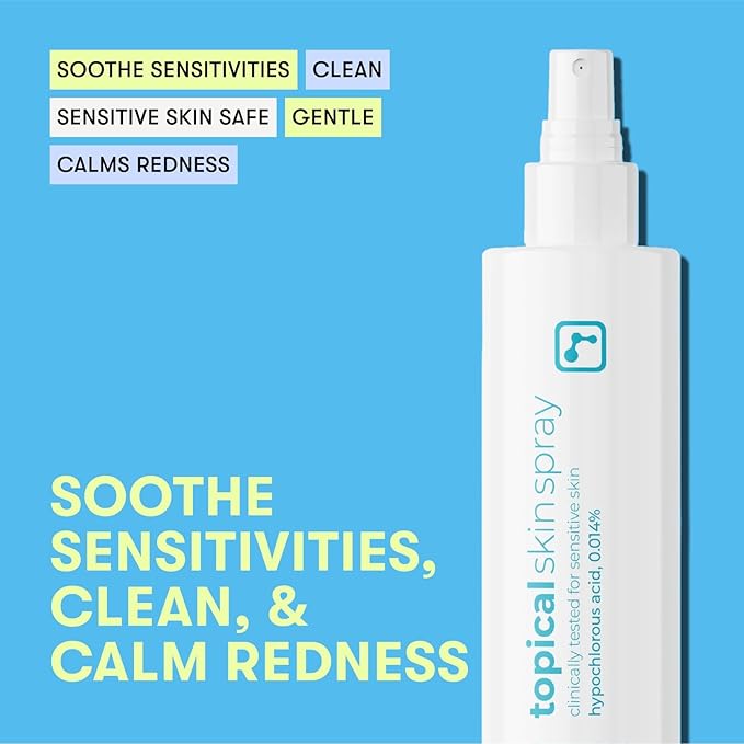 BRIOTECH Topical Skin Spray, Hypochlorous Acid Spray for Sensitive Skin, HOCl Facial Mist, Full Body Support Against Irritation, Calm Redness, Soothe Foot & Scalp, 2 oz Travel Size