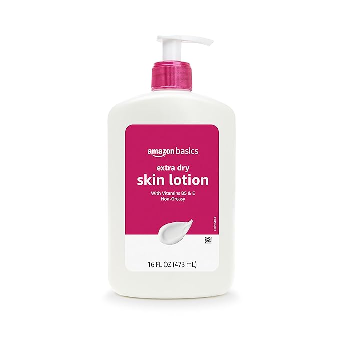 Amazon Brand - Solimo Extra-Dry Skin Lotion with Vitamins B5 & E, 16 fl oz