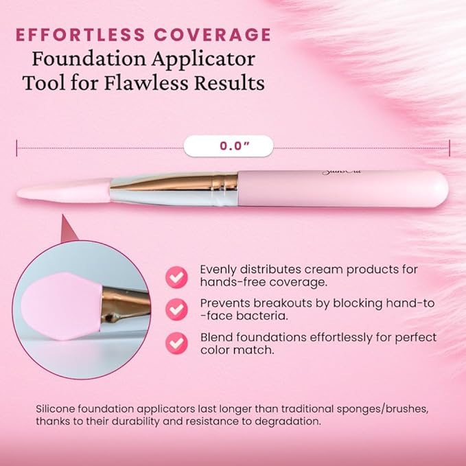 StansOut Foundation Applicator - Liquid Foundation Brush, for Cream or Powder - Easy to Clean - Travel-Friendly, Durable - Ideal for Professional Makeup Results - Pointed Shape, Smooth Silicone Edge