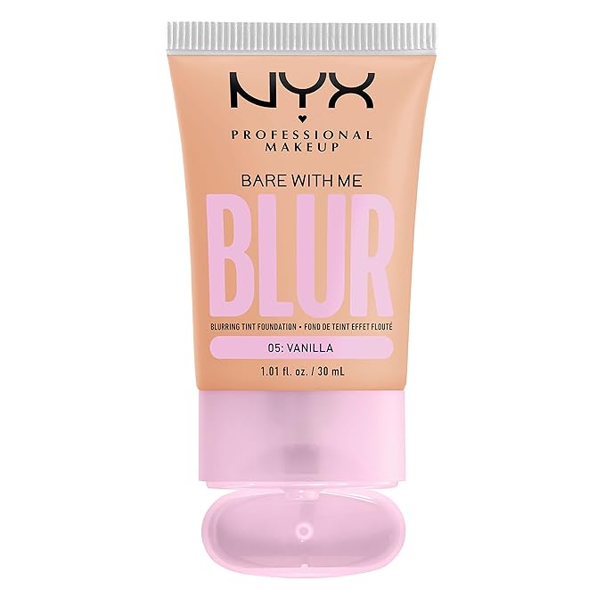NYX PROFESSIONAL MAKEUP Bare With Me Blur Skin Tint Foundation Make Up with Matcha, Glycerin & Niacinamide - Vanilla