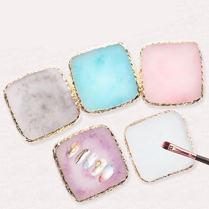 1 Piece Nail Art Palette Nail Polish Palette Mixing Palette Makeup Plate Nail Plates for Nail Art Nail Tip Holder Nail Art Display (Light Purple Square)
