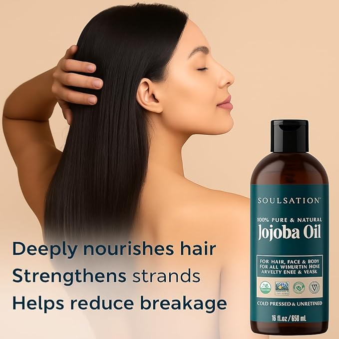 Organic Jojoba Oil for Skin, Hair & Face (8oz) | 100% Pure, Natural Cold Pressed