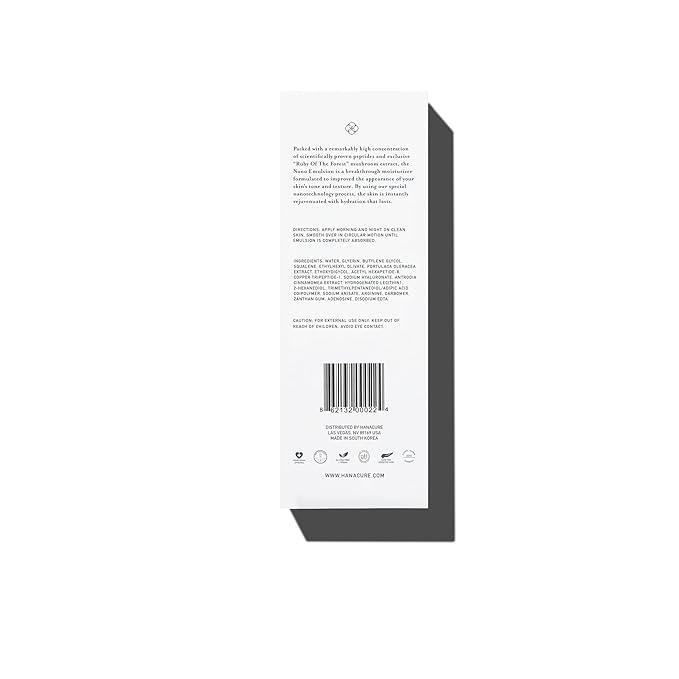 Hanacure® Nano Emulsion Moisturizer - 40ml - Weightless Anti-Aging Moisturizer for Face, Skin Firming and Tightening Lotion