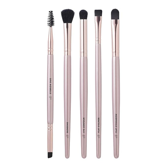 e.l.f. Ultimate Eyes 5 Piece Brush Collection, Makeup Brushes For Eyeliner, Eyeshadow, Brows & more, Vegan & Cruelty-Free