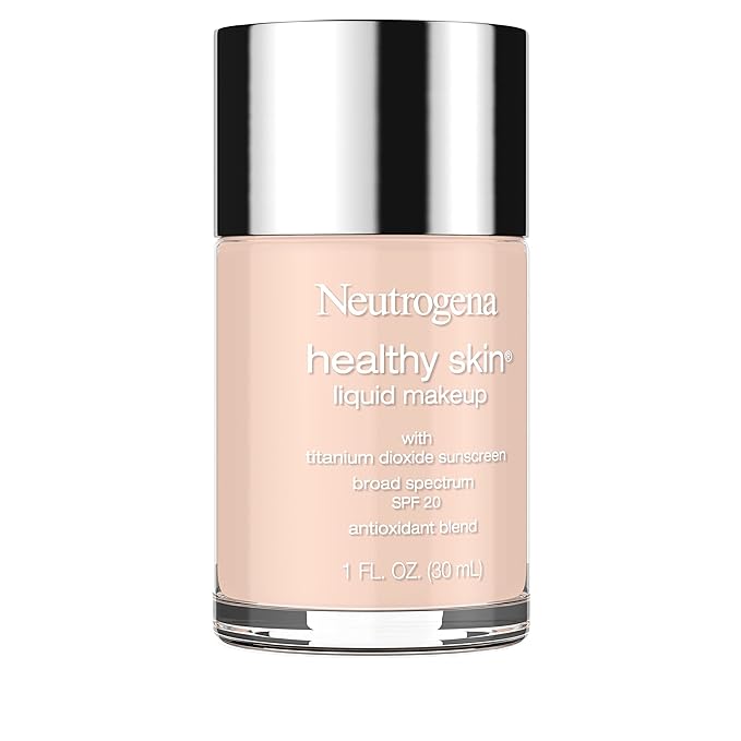 Neutrogena Healthy Skin Liquid Makeup Foundation with Broad Spectrum SPF 20 Sunscreen, Medium Coverage Foundation with Nourishing Pro-Vitamin B5, Natural Ivory 20, 1 fl. oz