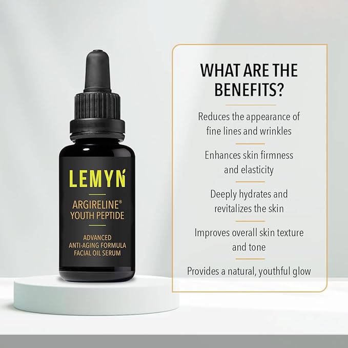 Argireline Youth Peptide Face Oil Serum | Anti-Aging, Hydrating, and Firming | Freshly Made Skincare | 15ml