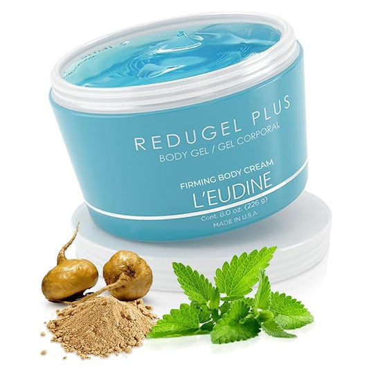 L’EUDINE Redugel Plus Skin Tightening Cream for Body, Firming Cream with Mint Oil, Field Horsetail, Marine Algae, Maca Extract, Skin Firming and Tightening Lotion – 8oz