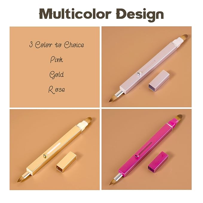 Lip Applicator Brush - 3 Pack Exquisite Professional Dustproof Retractable Lip Brush - Makeup Lipstick Lip Gloss Applicators (Pink Red Gold)