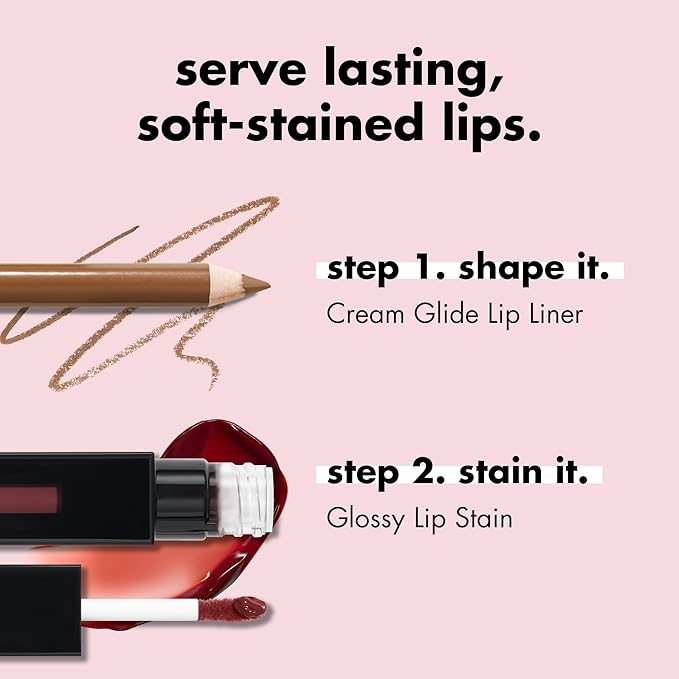 e.l.f. Glossy Lip Stain, Long-Lasting, Lightweight Lip Stain For A Sheer Pop Of Color & Subtle Gloss Finish, Vegan & Cruelty-Free, Polished Peach