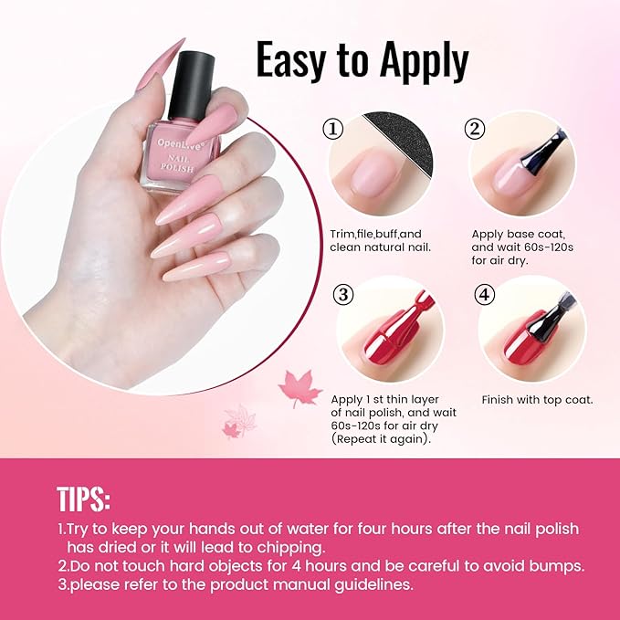 12 PCS Nail Polish Set With 10 Colour Combo, 2 PCS Base And Top Coat,Fast Drying Nail Polish For Home DIY And Beginners.