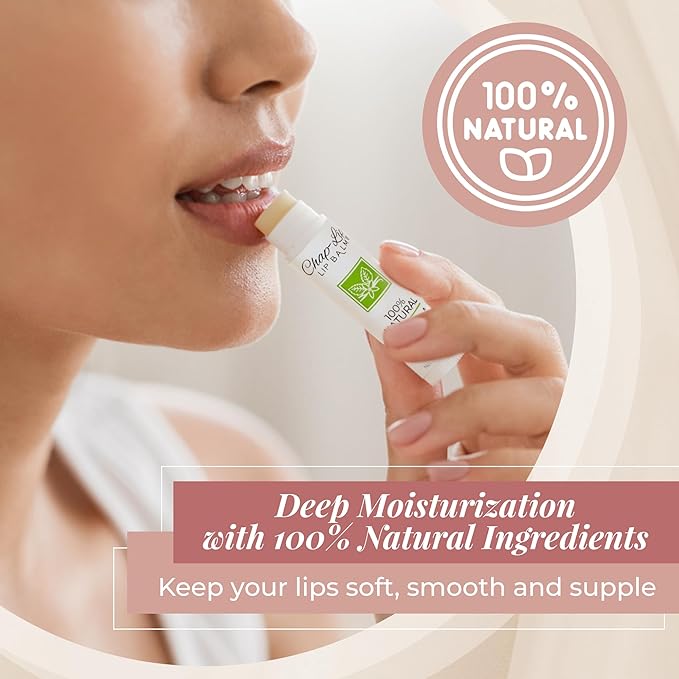 100% Natural Lip Balm Set - Hydrating and Moisturizing Beeswax Natural 4 Flavor Assortment - Lip Moisturizer for Dry Lips - Cocoa Butter - Petroleum Free Pack of 8