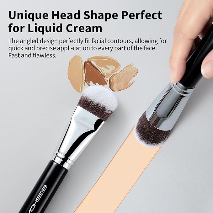 Foundation Brush, EIGSHOW Pro Slanted Brushes Angled Bristles Mask Kabuki Face Brush Perfect for Powder Liquid Cream Buffing Blending (F625)